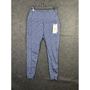 Zelos High Impact High Waist 7/8 Leggings‎ Blue Heart Print Womens Small